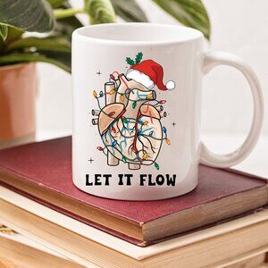 🎄 Christmas Cardiac Nurse Heart Anatomy Mug – Xmas Gift for Nurse & Cardiologis